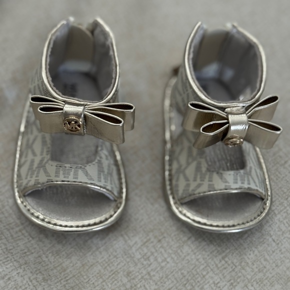 Michael Kors Gold Baby Walker Sandals with Adjustable Strap - Picture 2 of 3